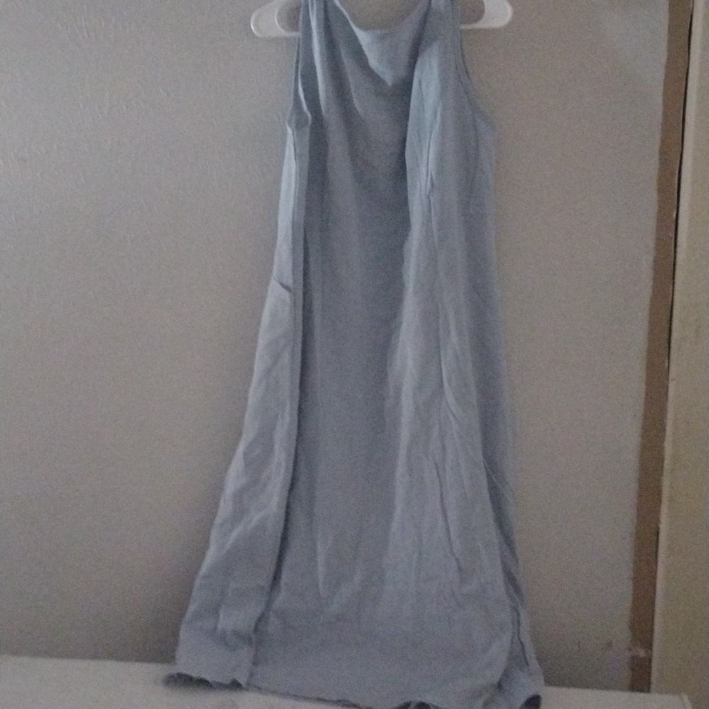 Summer Breeze Light Blue Maxi Dress – Flowy, Elegant, 100% Cotton, Size XL - Picture 3 of 7